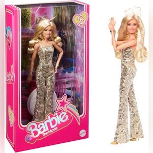 Barbie: The Movie Barbie Doll Gold Jumpsuit NEW in Box